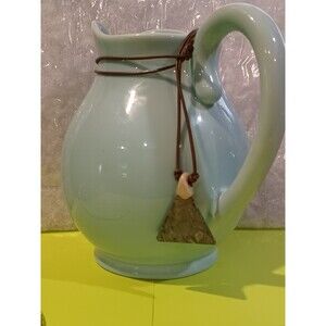 Namatse Green Seraphinite Stone & clay handmade Pendant on leather cord !